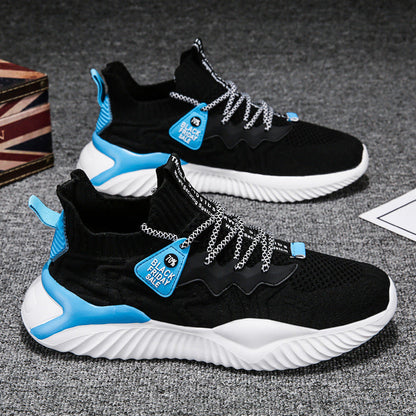 Women's sports shoes with elastic upper material, non-slip sole, and high comfort.