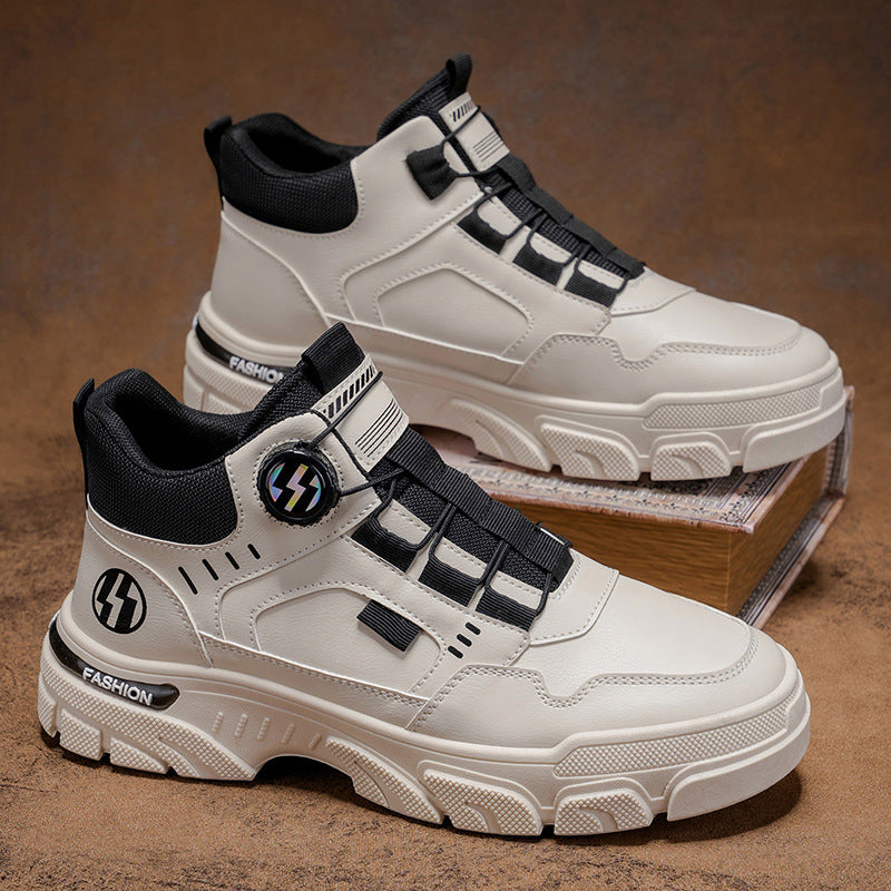 High-top sports shoes for ladies with dynamic and innovative lacing technology