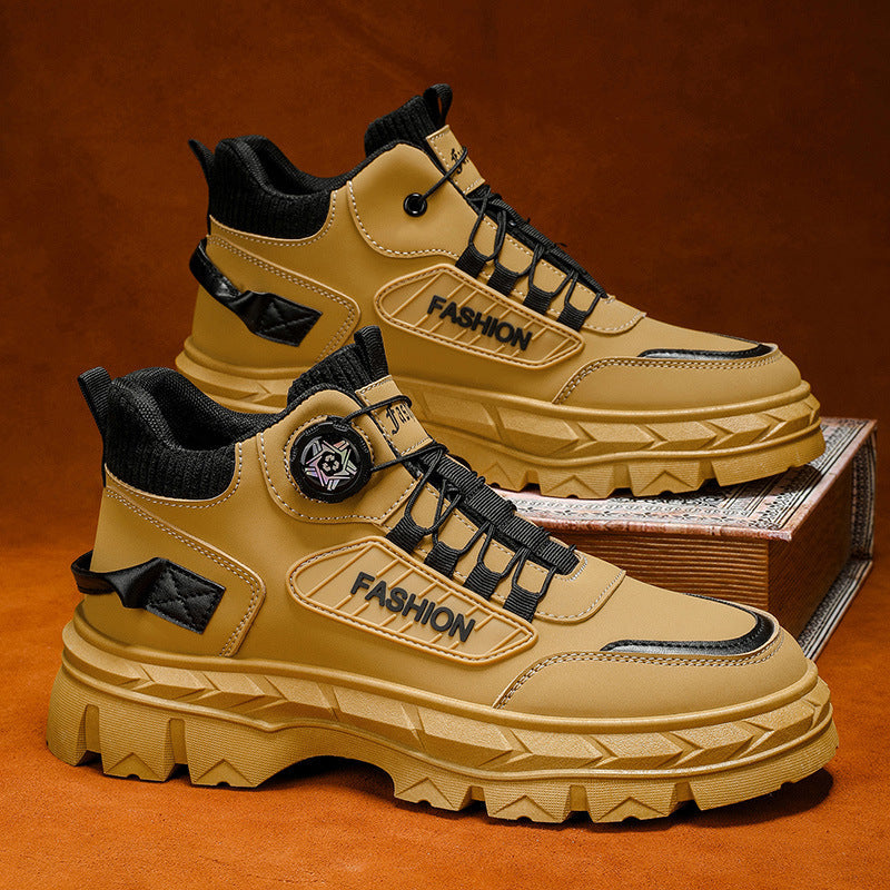 Robust women's outdoor sneakers with innovative quick-lacing system
