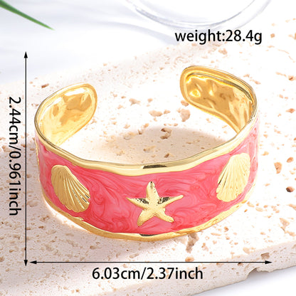 Women's Bangle with Maritime Shell and Starfish Design Tom Cottons