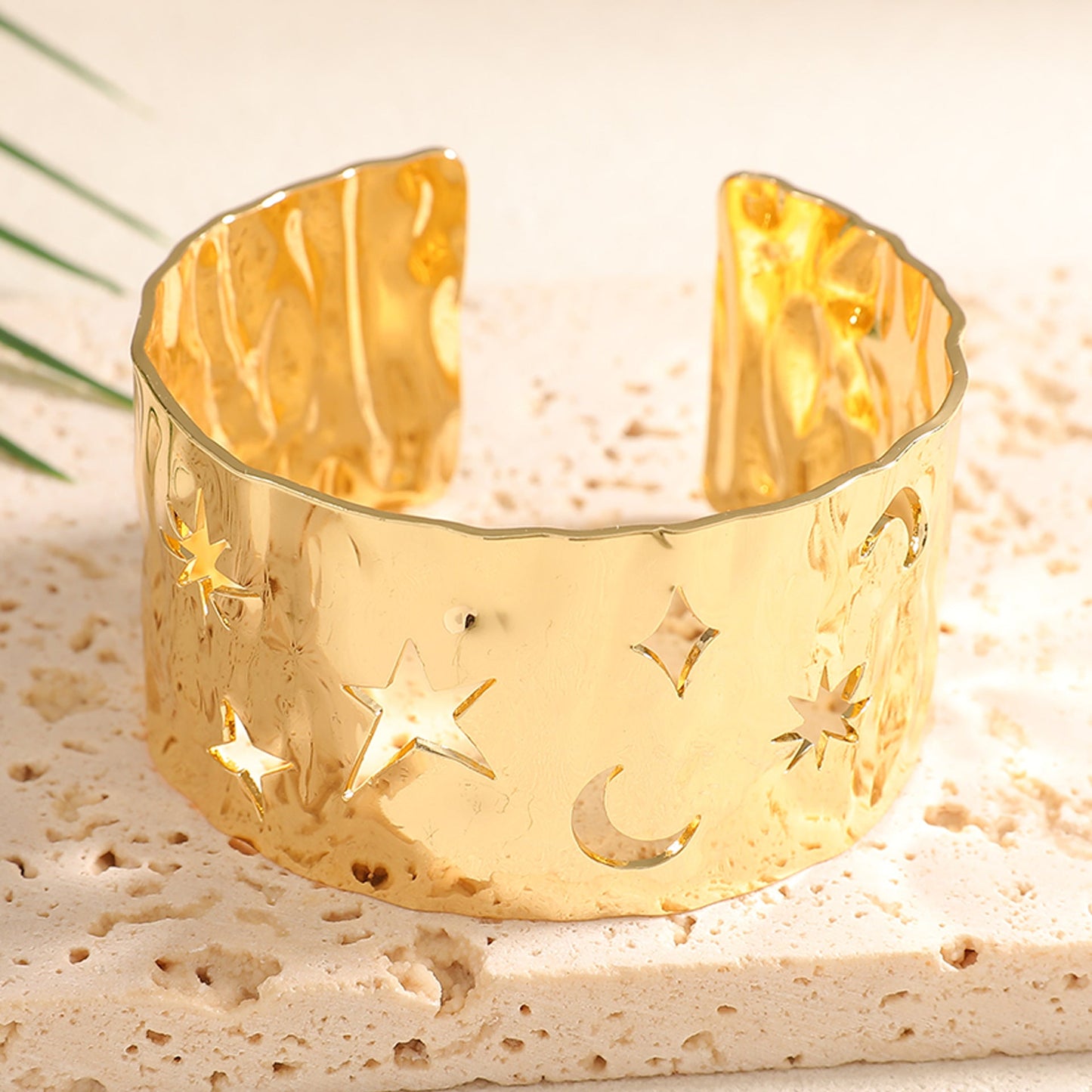 Ladies Open Bangle with Artistic Coral Pattern Tom Cottons