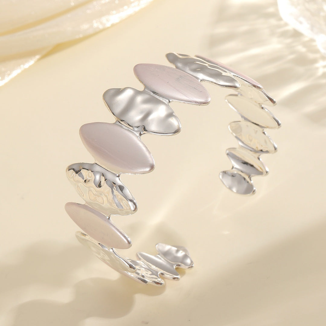 Women Open Bangle with Unique Textured Design Tom Cottons