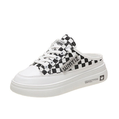 Women's Comfortable Sneakers with Fashionable Checkerboard Pattern