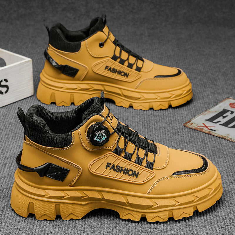Robust women's outdoor sneakers with innovative quick-lacing system
