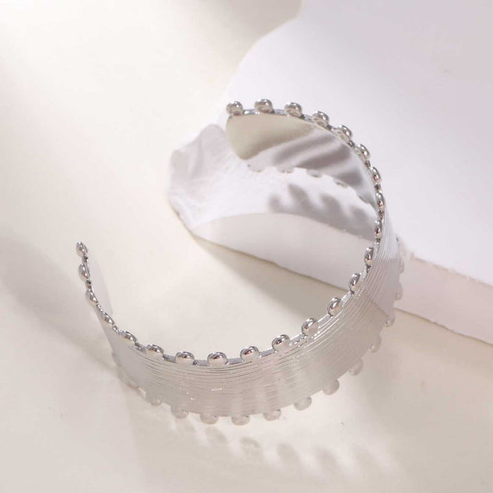Women's Open Bangle with Elegant Wave Design Tom Cottons