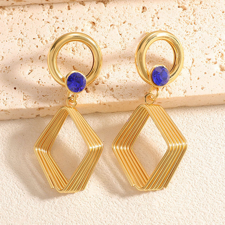 Women's Design Earrings with Geometric Wire Motif Tom Cottons