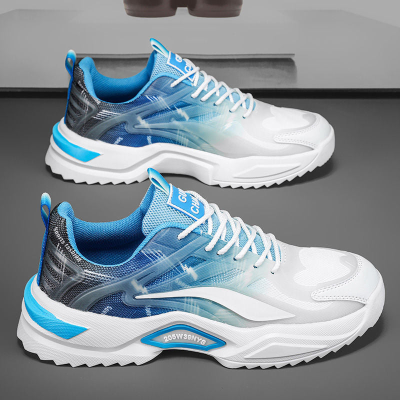 Women's sporty running and leisure sneakers with breathable mesh construction