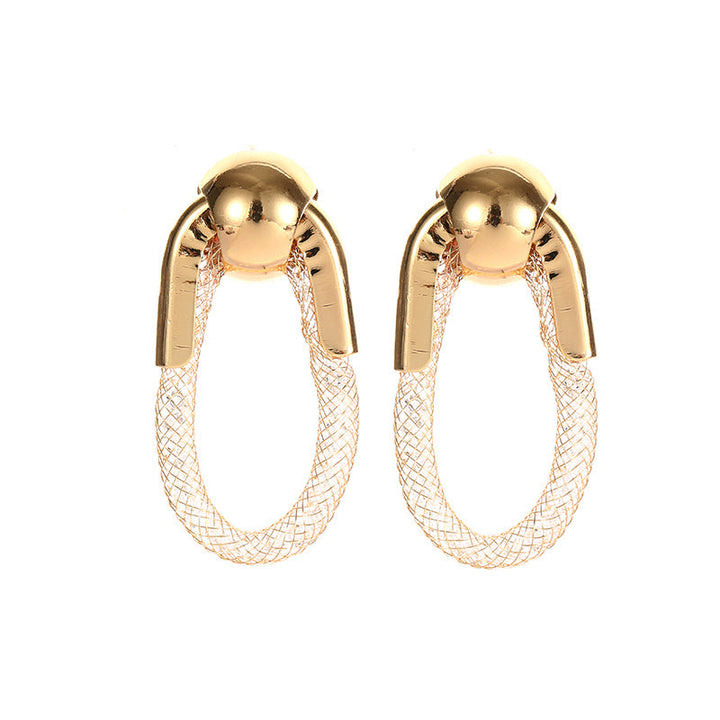 Ladies Hanging Earrings with Innovative, Gold-colored Design Tom Cottons