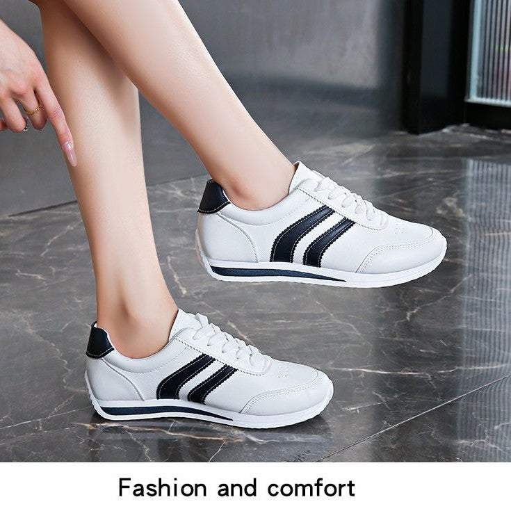 Women classic sneakers with stylish stripes