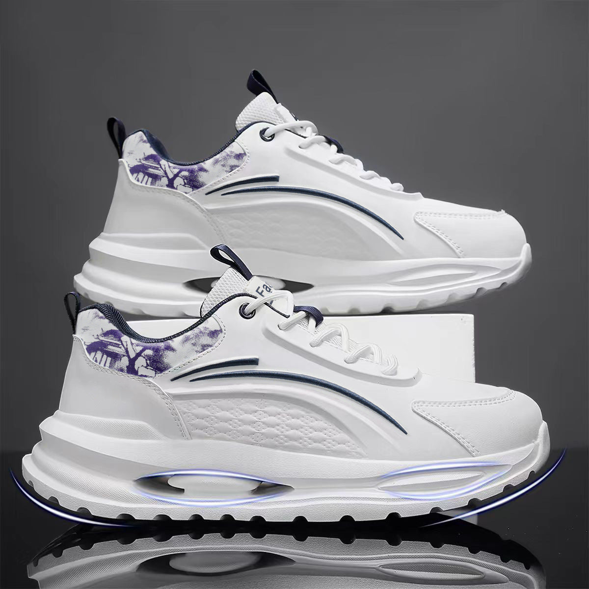 Women's sneakers with cushioned sole and breathable upper material