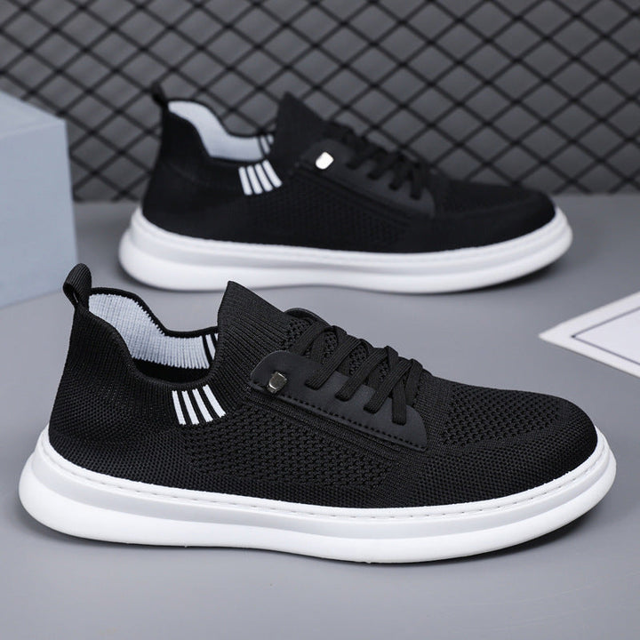 Men's sneakers with breathable knitted upper and non-slip sole