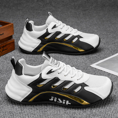 Sport shoes for women with ventilated mesh inserts and flexible sole
