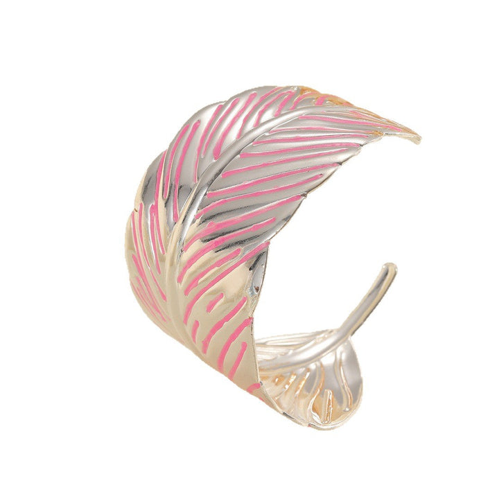 Ladies Open Cuff Bracelet in Tropical Leaf Design Tom Cottons