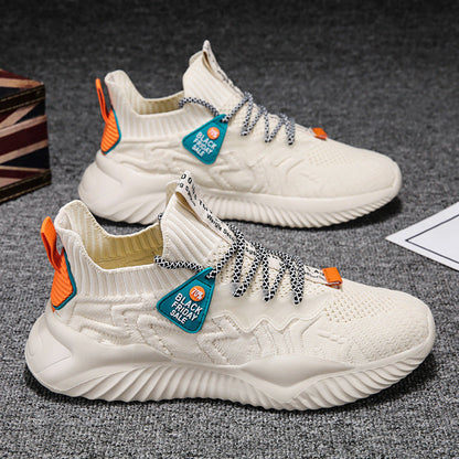 Women's sports shoes with elastic upper material, non-slip sole, and high comfort.