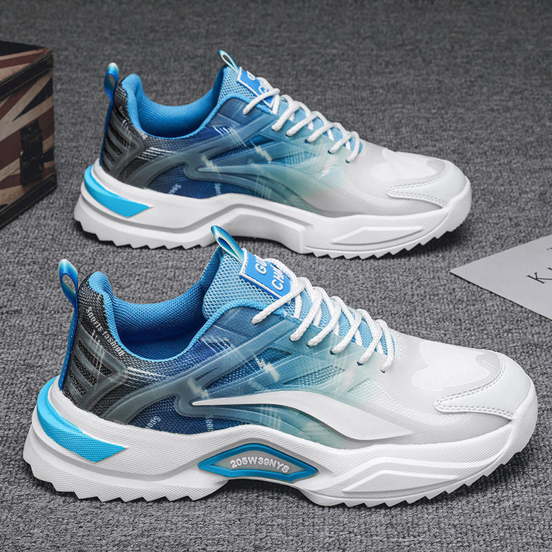 Women's sporty running and leisure sneakers with breathable mesh construction