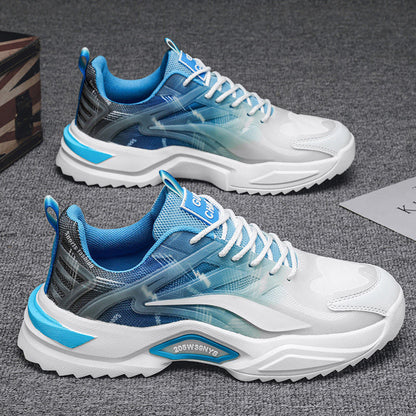 Women's sporty running and leisure sneakers with breathable mesh construction