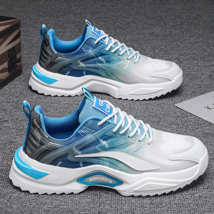 Women's sporty running and leisure sneakers with breathable mesh construction