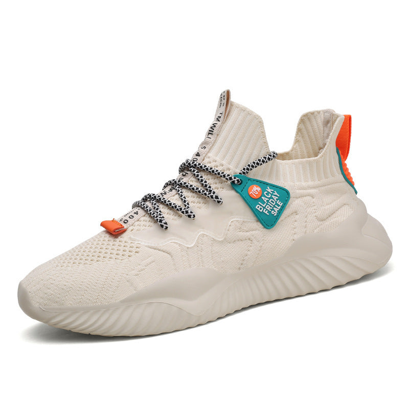 Women's sports shoes with elastic upper material, non-slip sole, and high comfort.