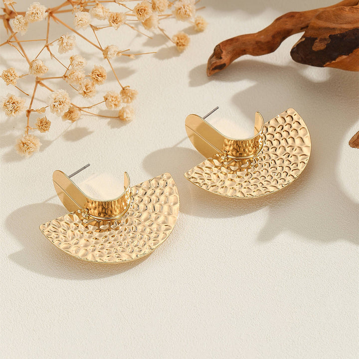 Women's Hanging Earrings with Artistic, Textured Design Tom Cottons
