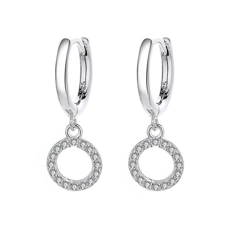 Women's earrings with sparkling circle pendant Tom Cottons