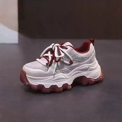 Women Trendy Chunky Sneakers with double cushioning and breathable mesh upper