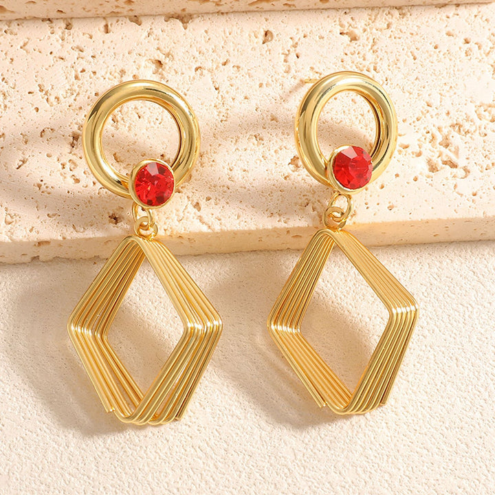 Women's Design Earrings with Geometric Wire Motif Tom Cottons
