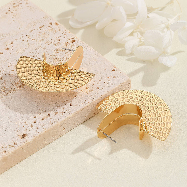 Women's Hanging Earrings with Artistic, Textured Design Tom Cottons
