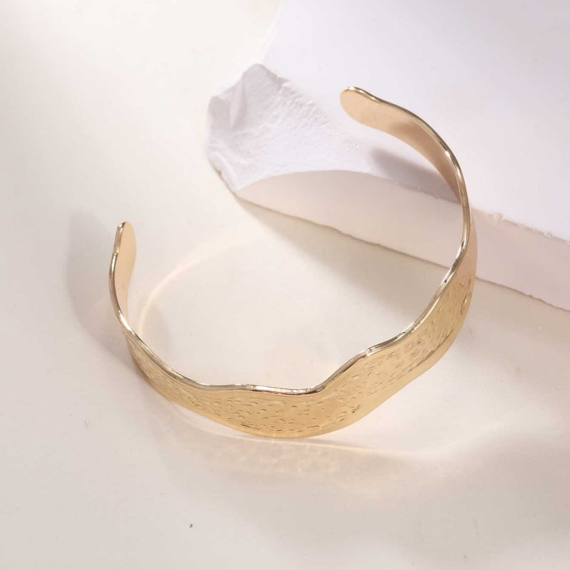 Women's Open Bangle in Modern Bamboo Design Tom Cottons