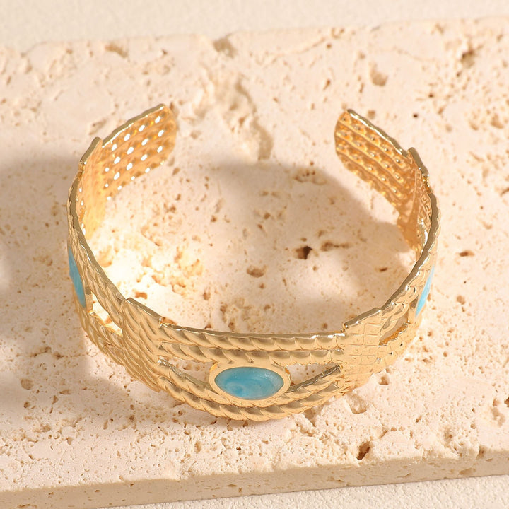 Women Open Bangle with Artistic Braiding Pattern Tom Cottons