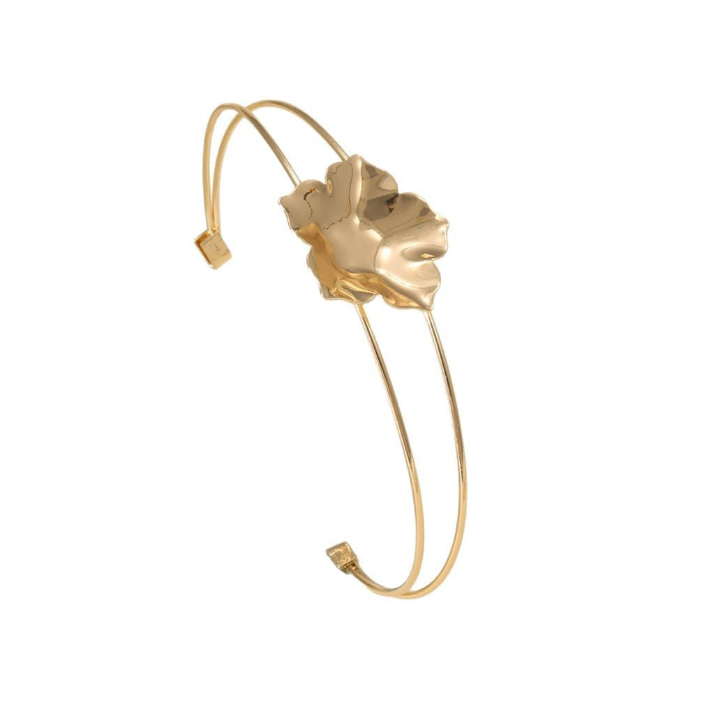 Women Open Bangle with Artistic Flower Motif Tom Cottons