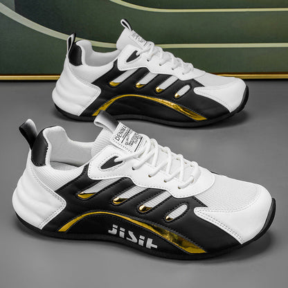 Sport shoes for women with ventilated mesh inserts and flexible sole