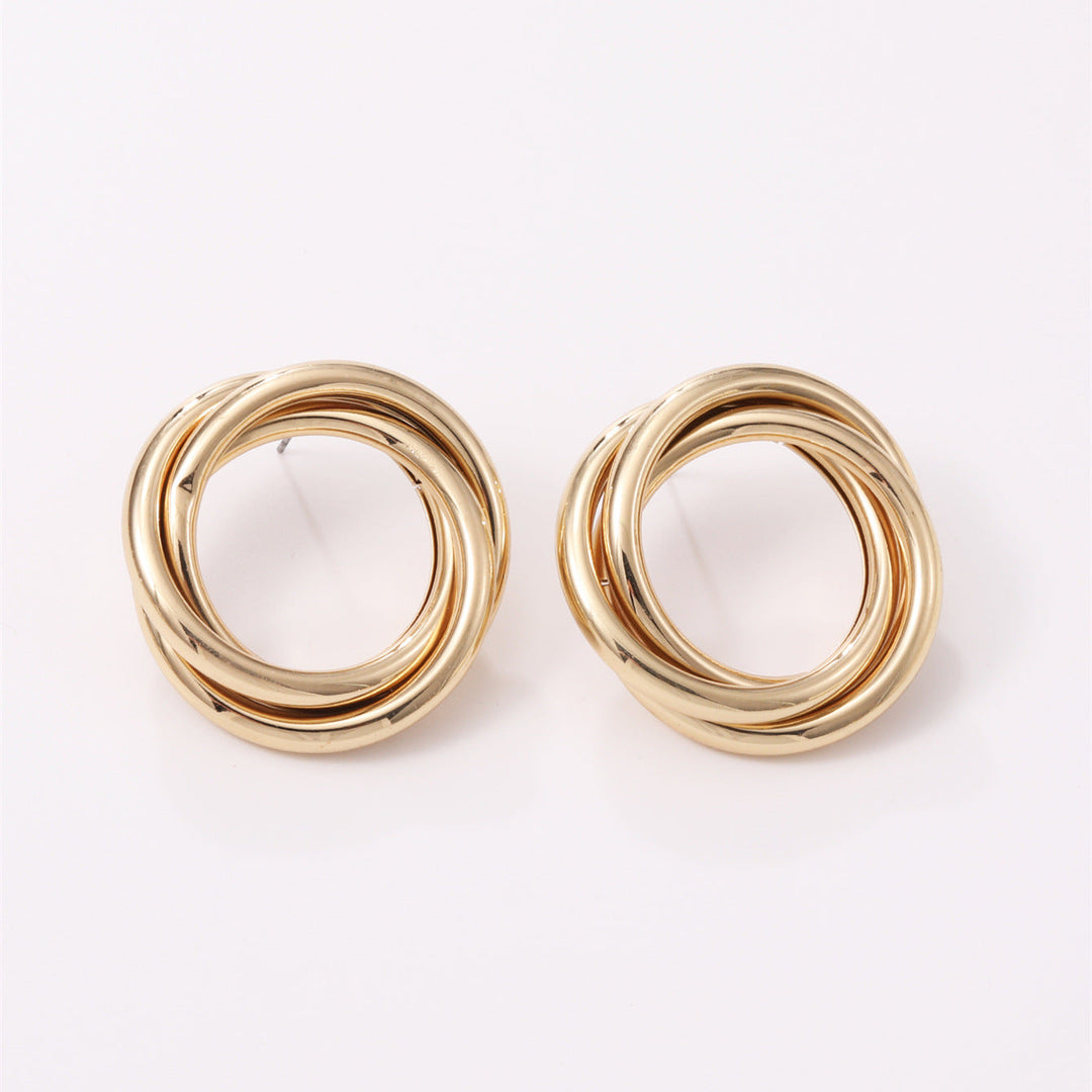 Women's Hanging Earrings with Elegant, Curved Ring Design Tom Cottons