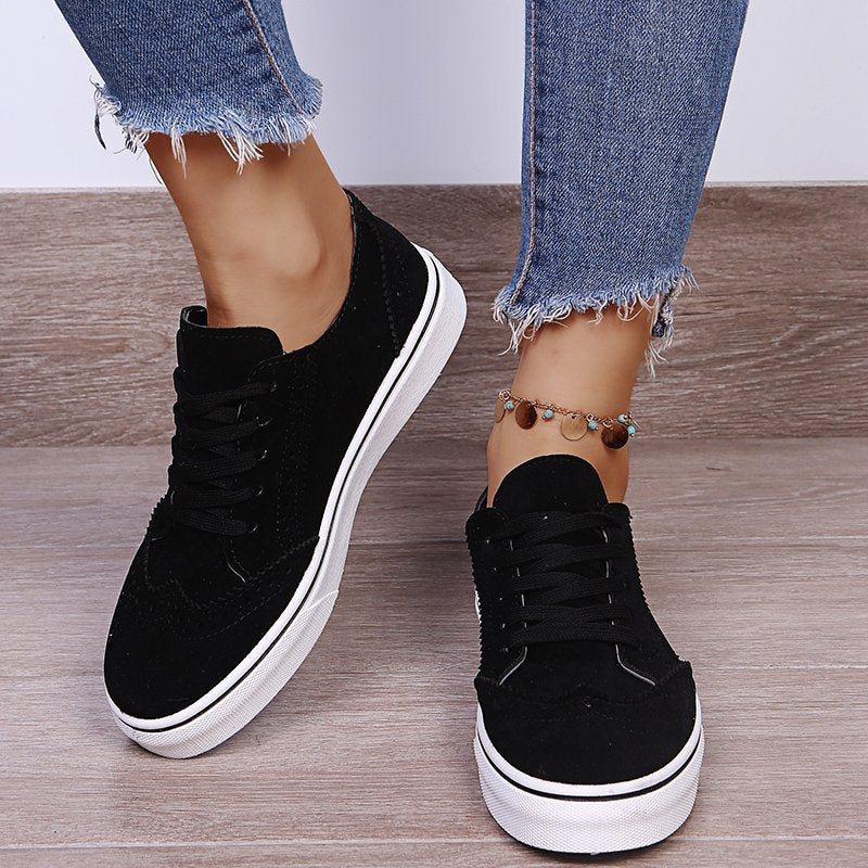 Women's Elegant Sneakers with Fashionable Brogue Design