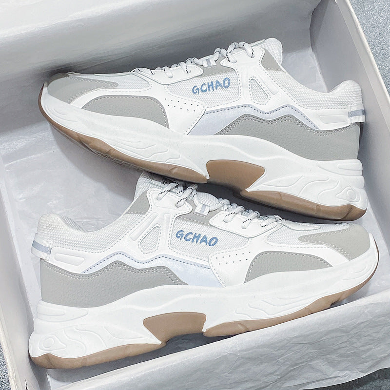 Ladies sporty sneakers with cushioned sole and breathable upper edge
