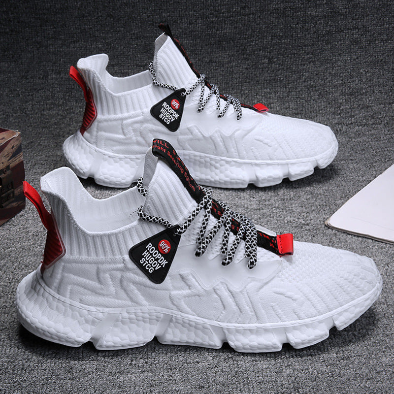 Women's sports shoes with elastic upper material, non-slip sole, and high comfort.