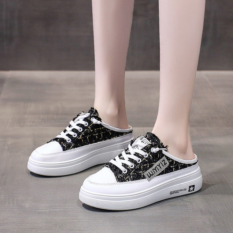 Women's Comfortable Sneakers with Fashionable Checkerboard Pattern