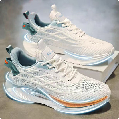 Women's fashion sneakers with innovative cushioning technology and futuristic design