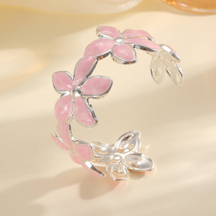 Ladies Open Bangle with Artistic Flower Design Tom Cottons