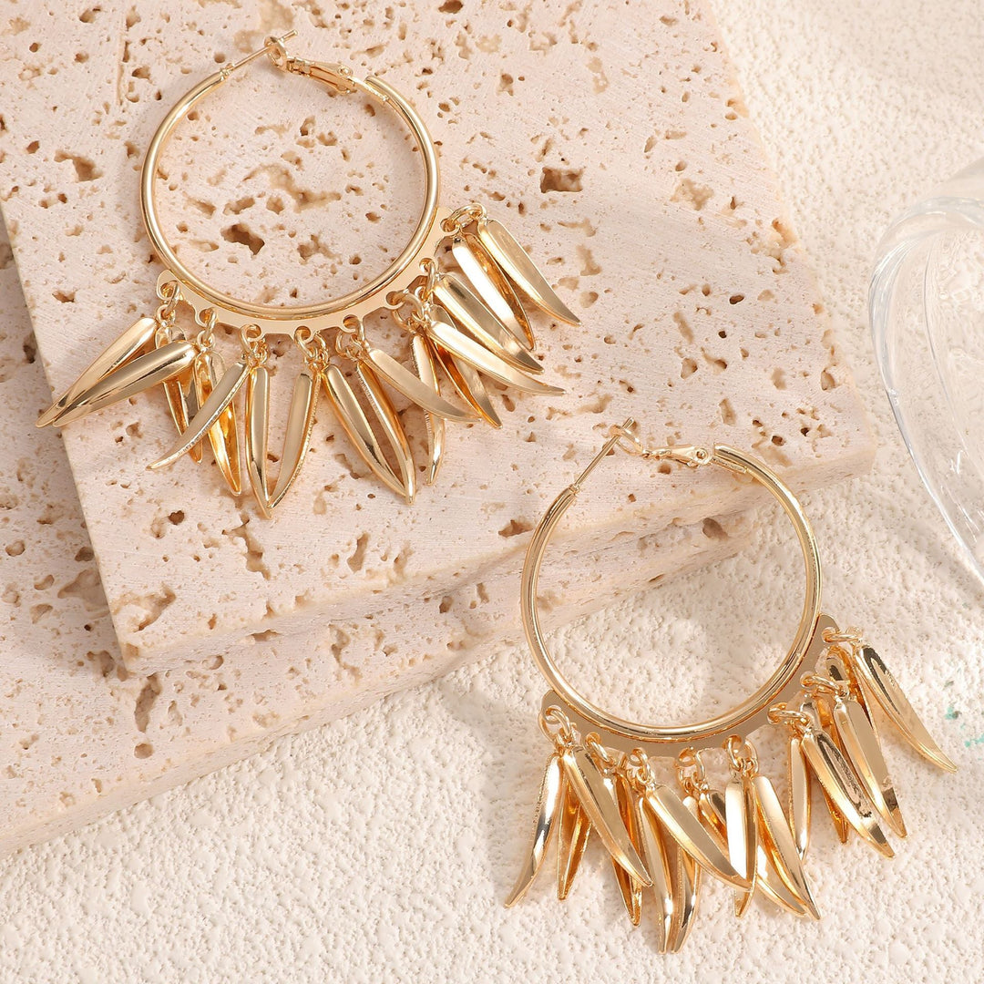 Women Hanging Earrings with Elegant Decorative Leaf Design Tom Cottons