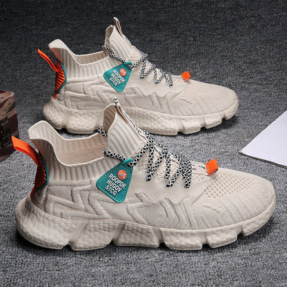 Women's sports shoes with elastic upper material, non-slip sole, and high comfort.
