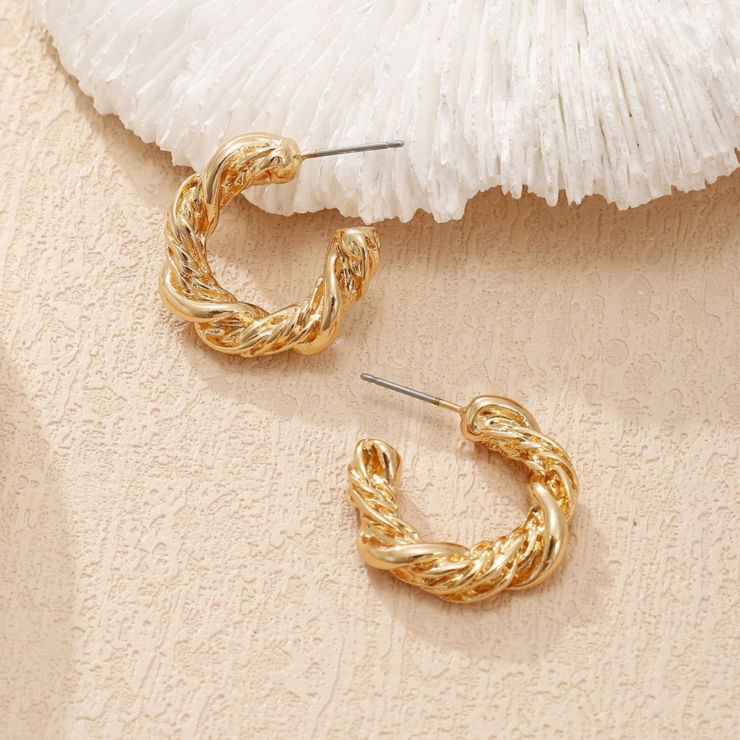 Women High-Quality Earrings with Braided Design Tom Cottons