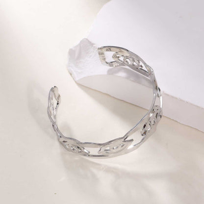 Women's Open Bangle in Modern Bamboo Design Tom Cottons