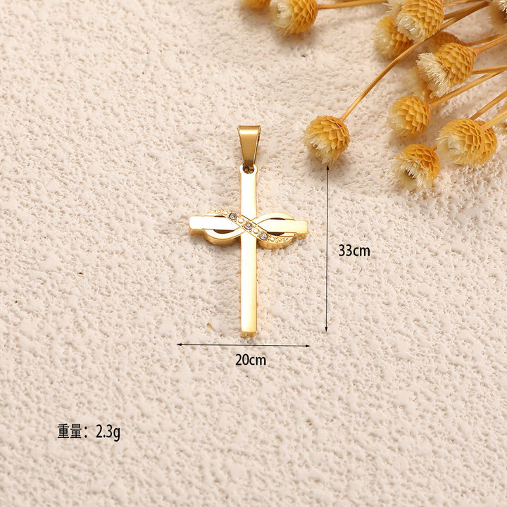 Ladies cross pendant with heart-shaped design and sparkling accents Tom Cottons