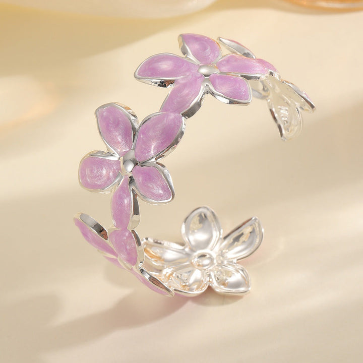 Ladies Open Bangle with Artistic Flower Design Tom Cottons