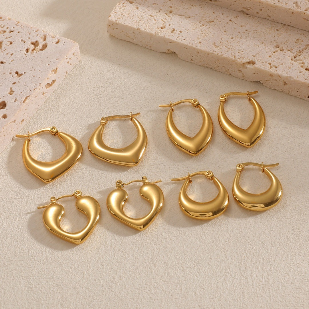 Women's Hanging Earrings with Integrated, Textured Design Tom Cottons