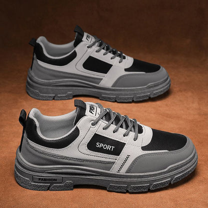 Ladies sporty sneakers with non-slip sole and breathable inserts