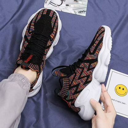 Women's sporty crew socks sneakers with breathable knitted surface and dynamic design