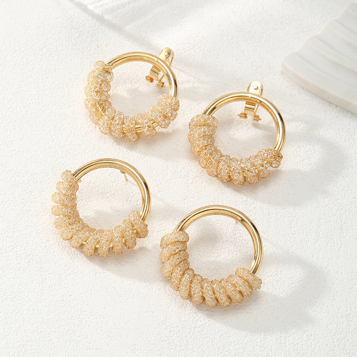 Women's Hanging Earrings with Artistic Spiral Structure Tom Cottons