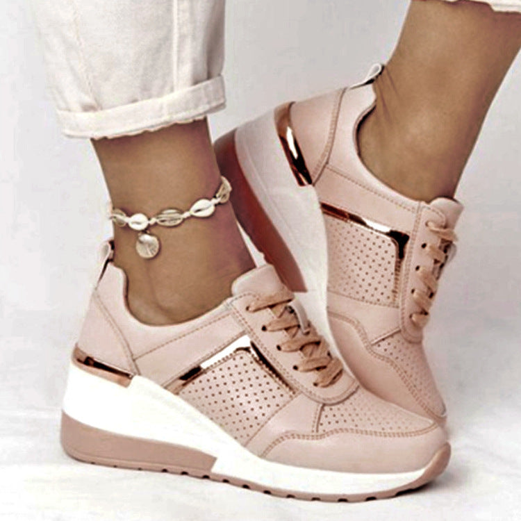 Women's fashionable sneakers with breathable upper material and stable sole