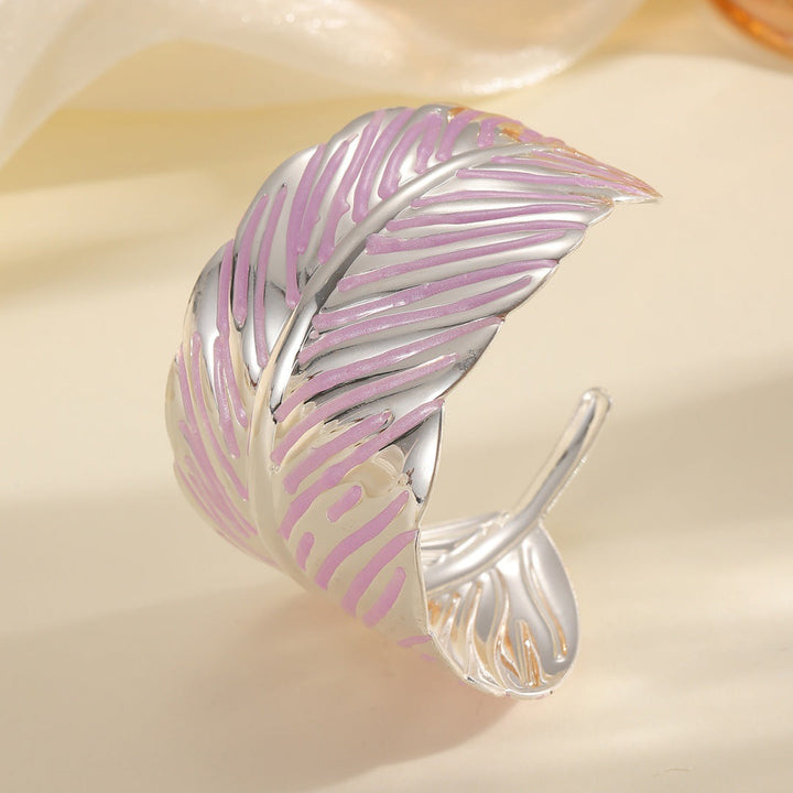 Ladies Open Cuff Bracelet in Tropical Leaf Design Tom Cottons